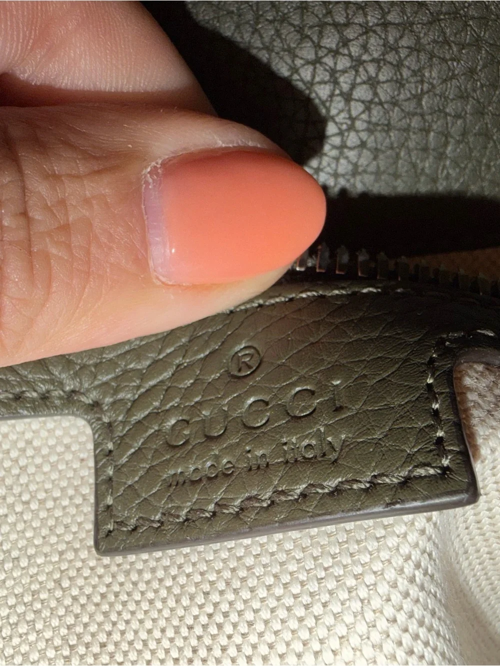 Gucci Dark Green Embossed GG Leather Messenger Bag